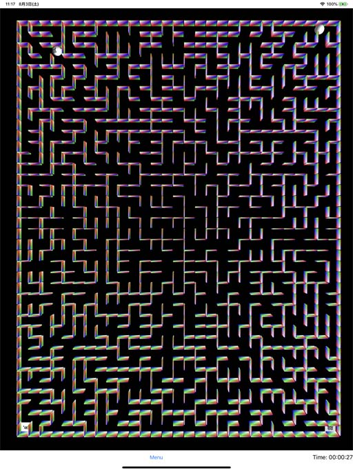 rogaballMaze gameplay: a randomly generated tall maze
