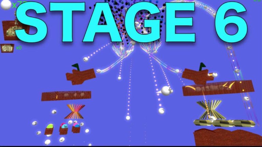 RogaBall stage 6: golden targets set on top of a hull